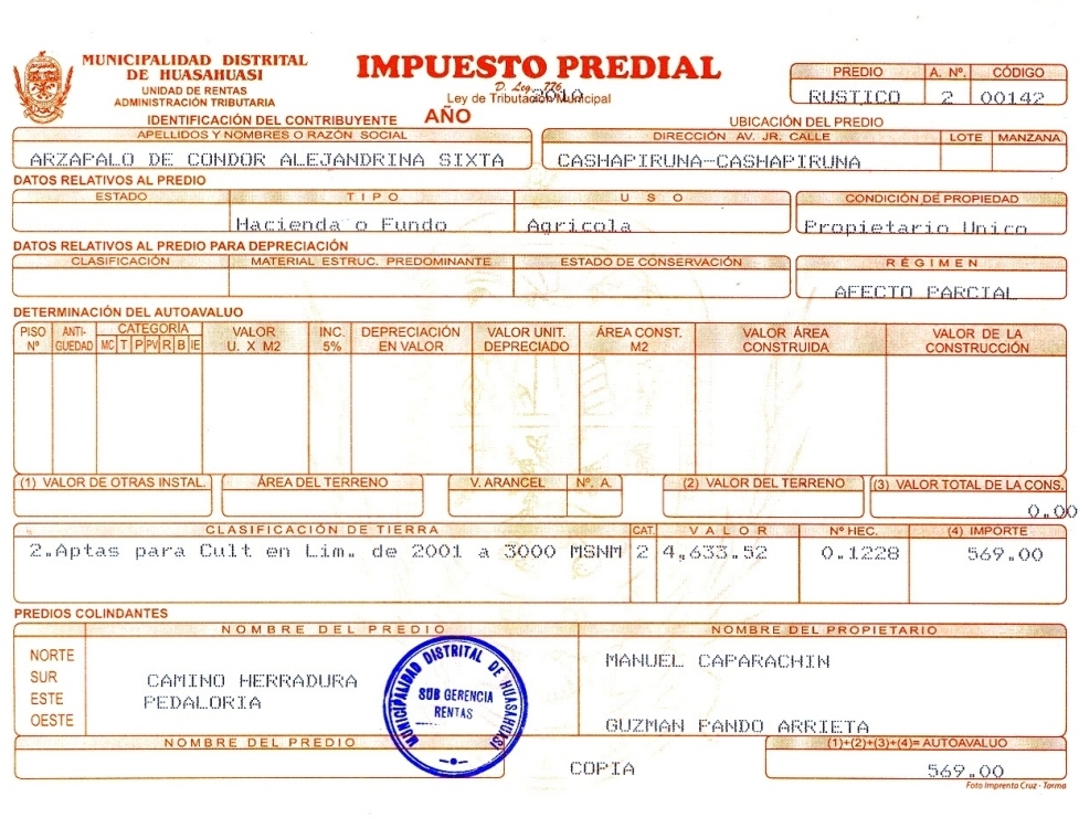Comprobante De Pago De Impuesto Predial De Quito Actu 8692